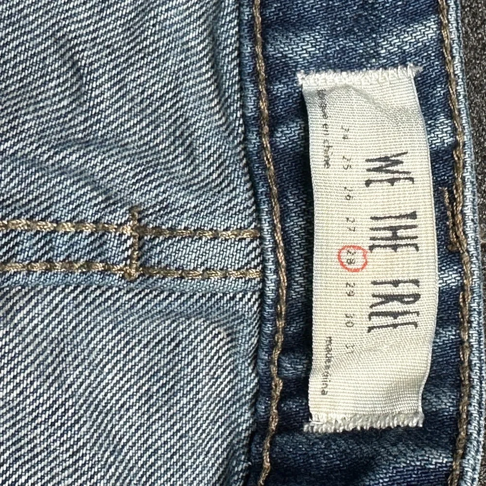 Free People Denim Mini Skirt with Frayed Hem - Picture 4 of 5